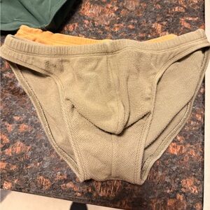 Men's Olive Briefs - Comfortable Cotton Blend